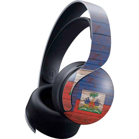 Haiti Flag Dark Wood PlayStation PS5 Skins